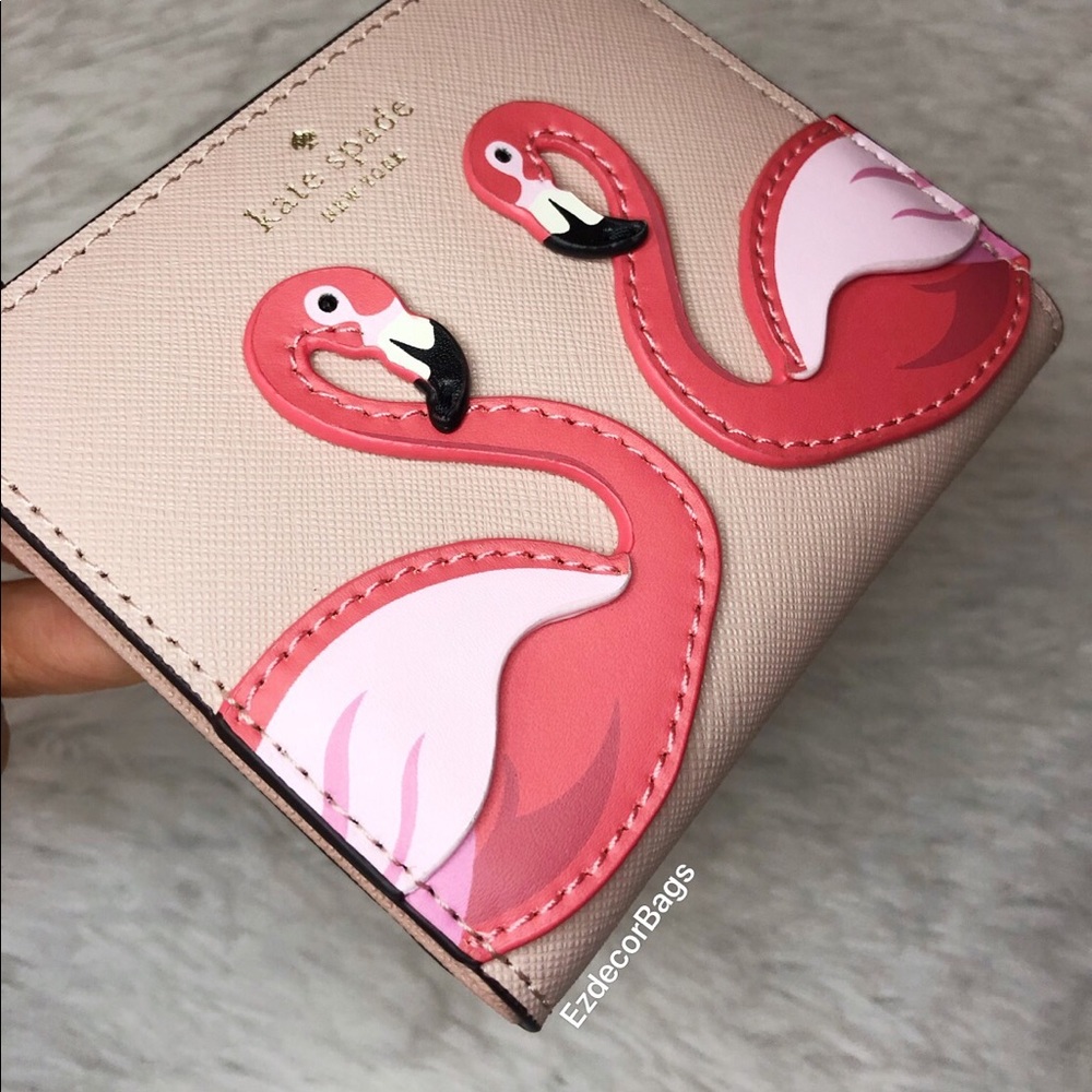 NWT Kate Spade Flamingo Small Zip Bifold Wallet - Picture 5 of 8